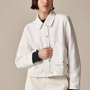 J. Crew Short Barn Jacket trade in cotton twill